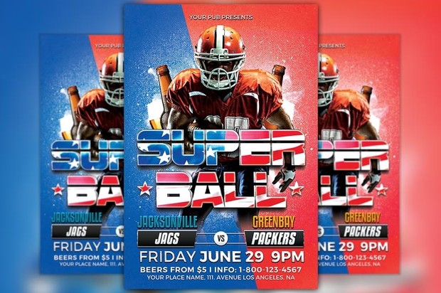 Super Ball Football Flyer Template