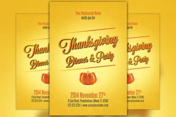 Minimal Thanksgiving Flyer Template