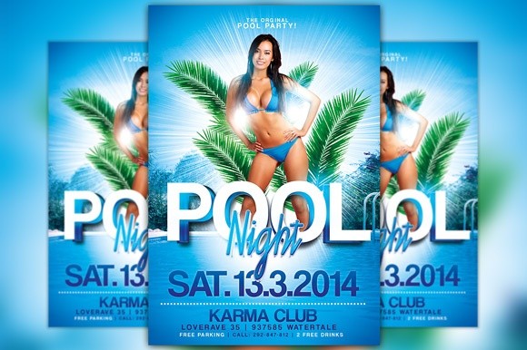 pool party flyer template awesomeflyer