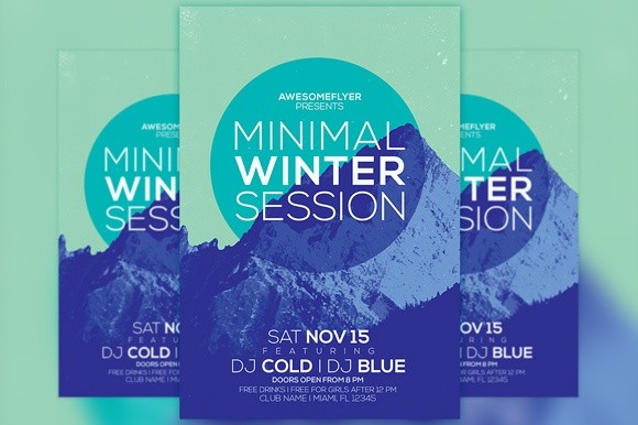 Minimal Winter Party Flyer Template