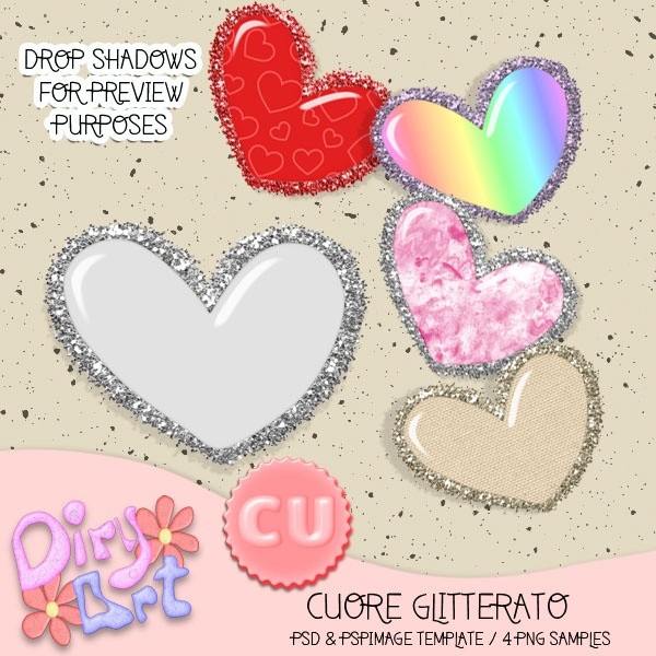 Cuore glitterato Template