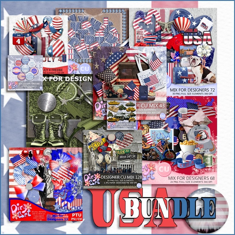 Usa Bundle Diry Art Designs