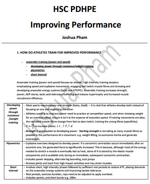 Core 3: Improving Performance Notes