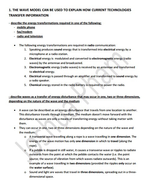 The World Communicates Notes (Preliminary Year 11)
