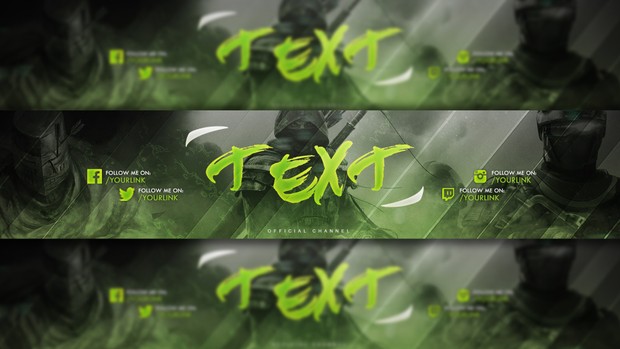 Green Gaming Youtube Banner free to use by LastZAK