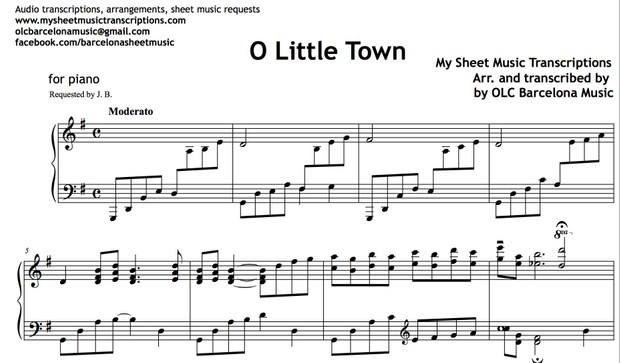 O Little Town of Bethlehem (Christmas Carol) Sheet Music