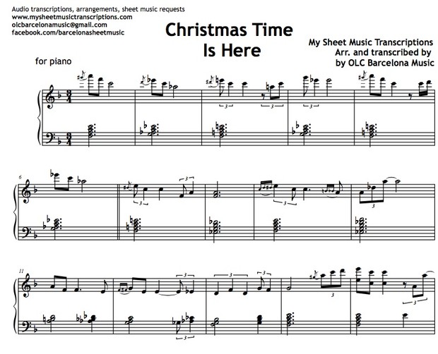 Christmas Time is Here (Lee Mendelson & Vince Guaraldi) Sheet Music