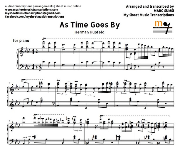 As Time Goes By (From Casablanca, by Herman Hupfeld) Sheet Music
