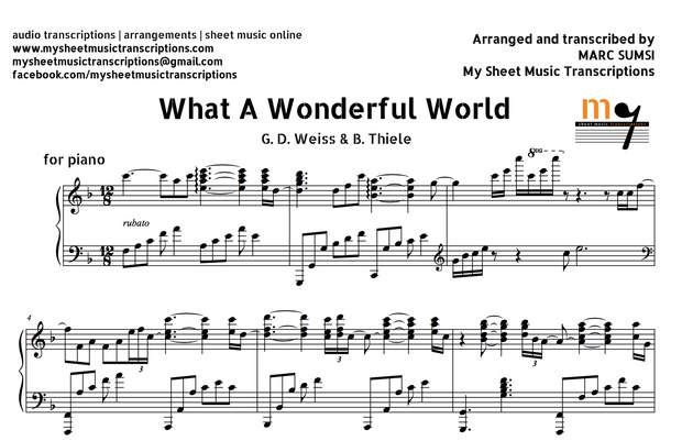 What A Wonderful World (G. D. Weiss & B. Thiele) Sheet Music
