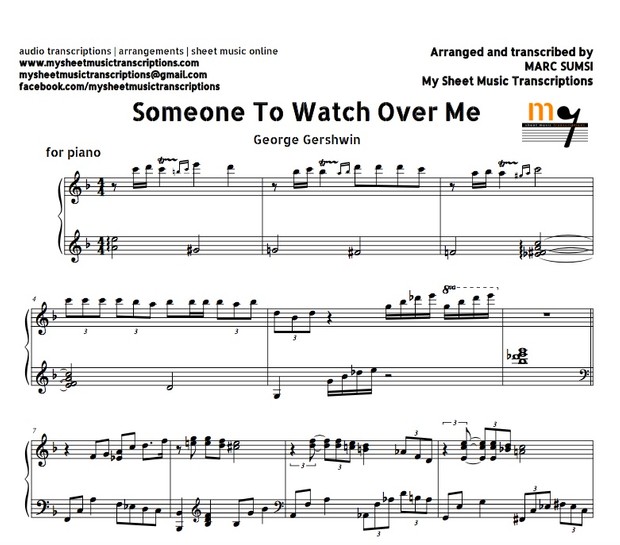 Someone to Watch Over Me (Gerhswin) Sheet music (.pdf)