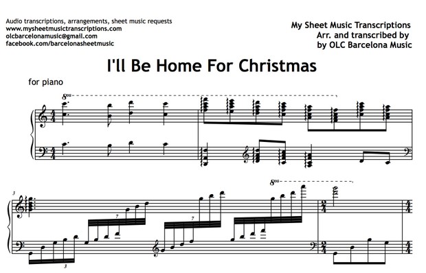 I'll Be Home For Christmas (Bing Crosby) Sheet Music