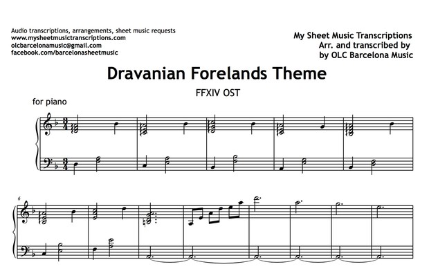 Dravanian Forelands (Final Fantasy Theme) Sheet Music (.pdf)