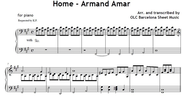 HOME (Armand Amar) from La Jeune Fille Et Les Loups - piano arrangement
