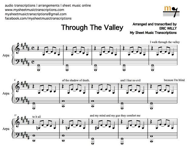 Through the Valley (Shawn James) Sheet music (.pdf)