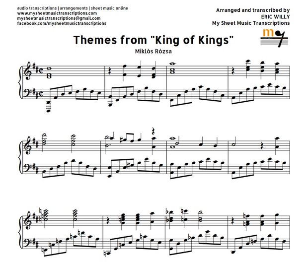 Themes from King of Kings (Miklós Rózsa) Sheet music (.pdf)