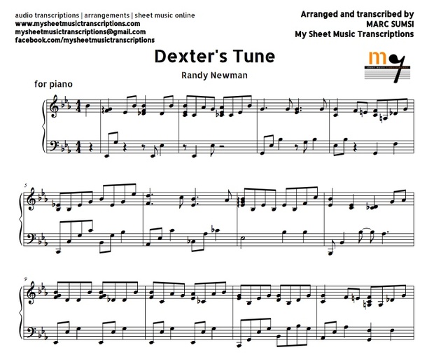 Dexter's Tune (Randy Newman) Sheet music (.pdf)