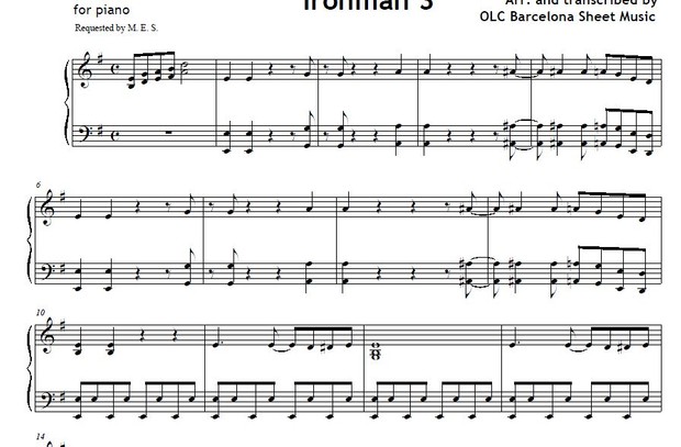 Can you dig it (Ironman 3) piano arrangement sheet music