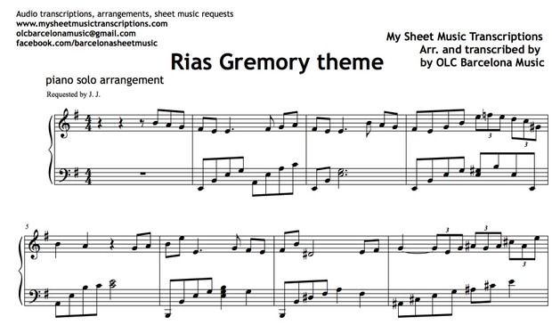 Rias Gremory (High School DxD Theme) Sheet Music