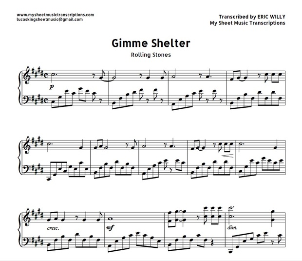 Gimme Shelter (Rolling Stones) Sheet music (.pdf)