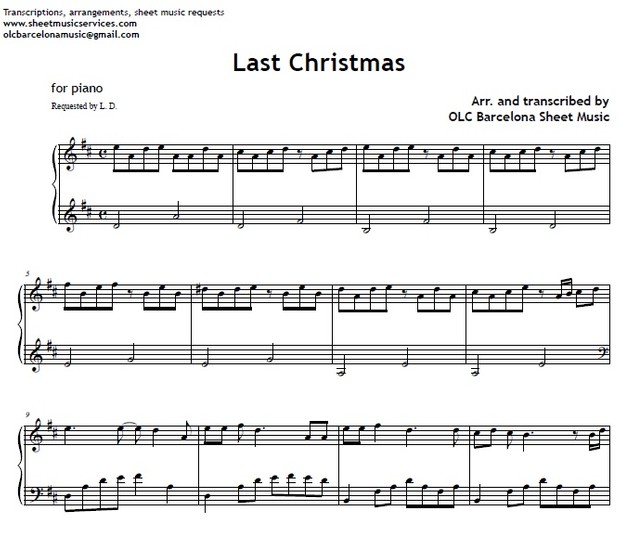 Last Christmas - Piano sheet music
