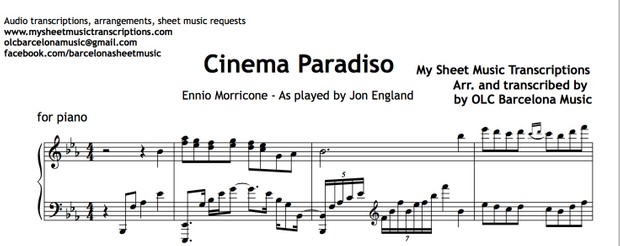 Cinema Paradiso (Ennio Morricone) Sheet Music