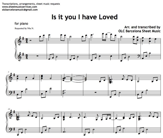 It Is You (I Have Loved) Dana Glover (Shreck OST) Sheet music