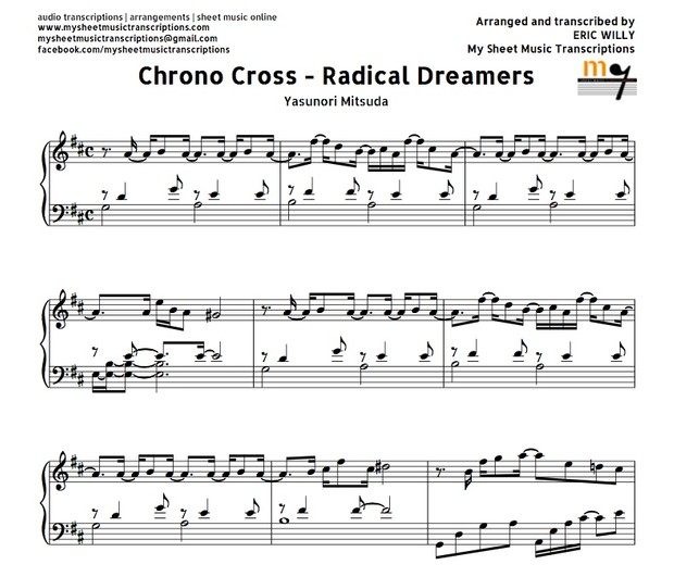 Chrono Cross - Radical Dreamers (Y. Mitsuda) Sheet music (.pdf)