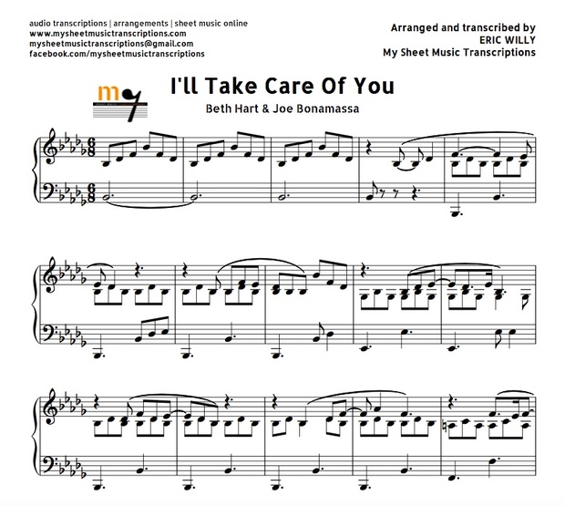 I'll Take Care of You (Beth Hart & Joe Bonamassa) Sheet music (.pdf)