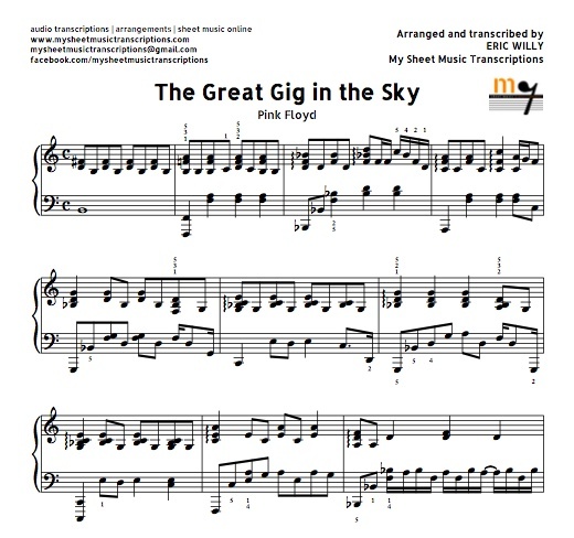 The Great Gig in the Sky (Pink Floyd) Sheet music (.pdf)