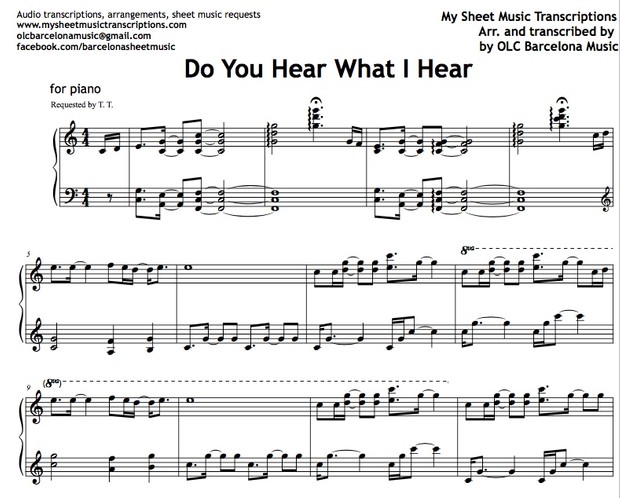 Do You Hear What I Hear? (Piano version) Sheet music (.pdf)