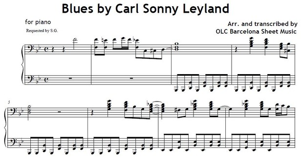 Blues by Carl Sonny Leyland - sheet music for piano