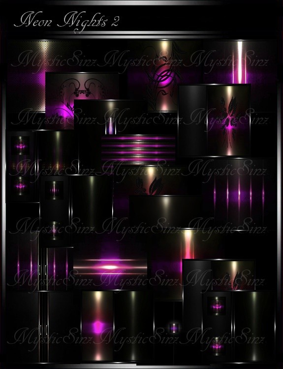 IMVU Textures Neon Nights II Room Collection
