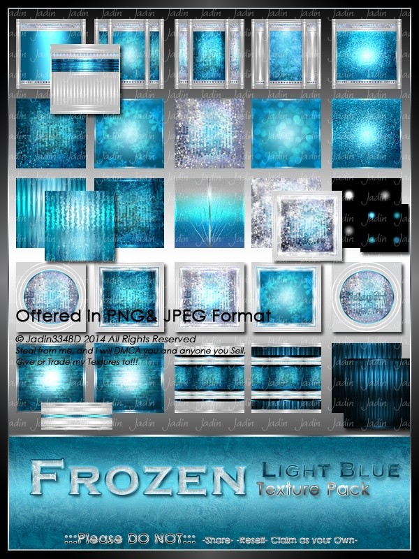 Frozen: Light Blue Texture Pack-- $4.00