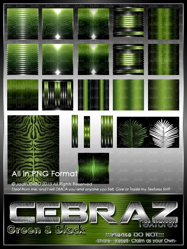 Cebraz Green Color Texture Pack -- $2.00
