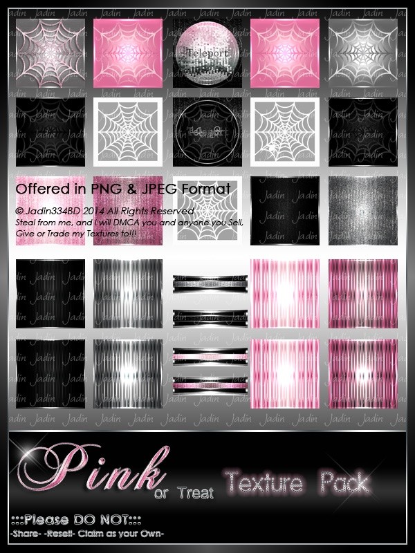 Pink or Treat Texture Pack-- $13.00