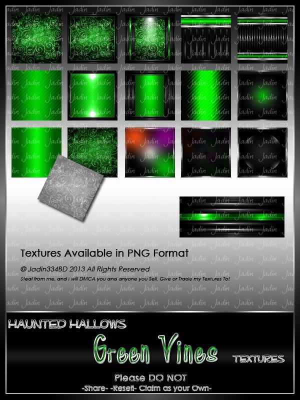 Haunted Hallows GREEN Vines Texture Pack-- $2.00