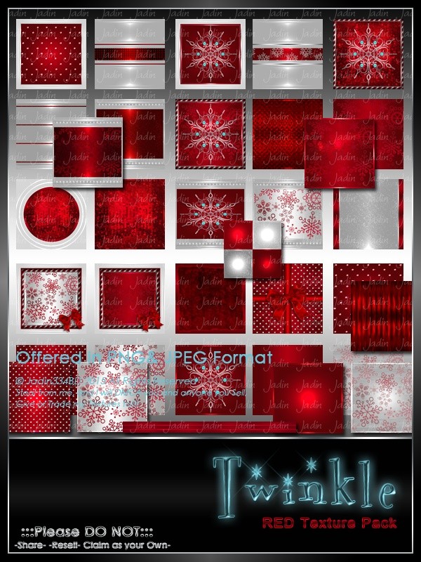 Twinkle: RED Texture Pack-- $6.00