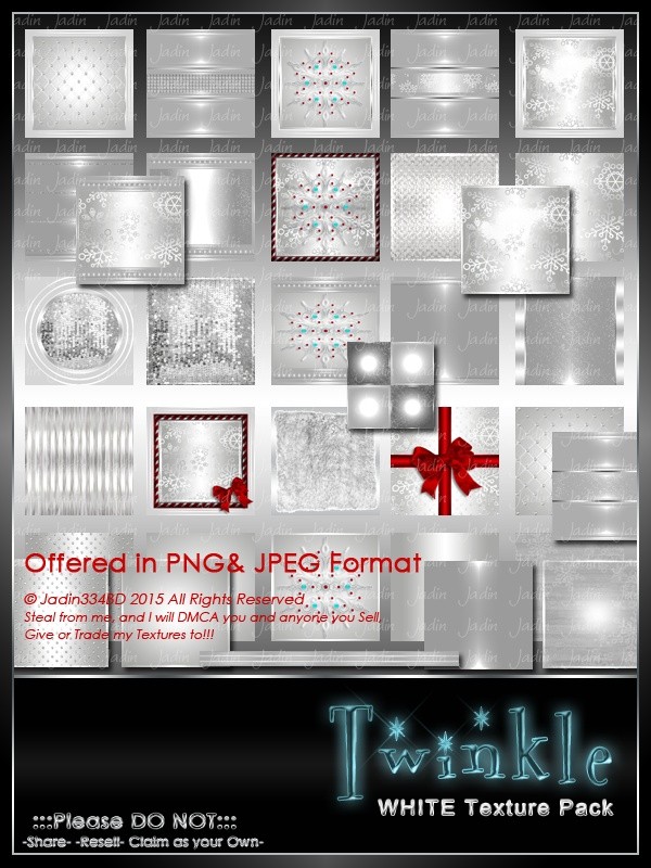 Twinkle: WHITE Texture Pack-- $6.00