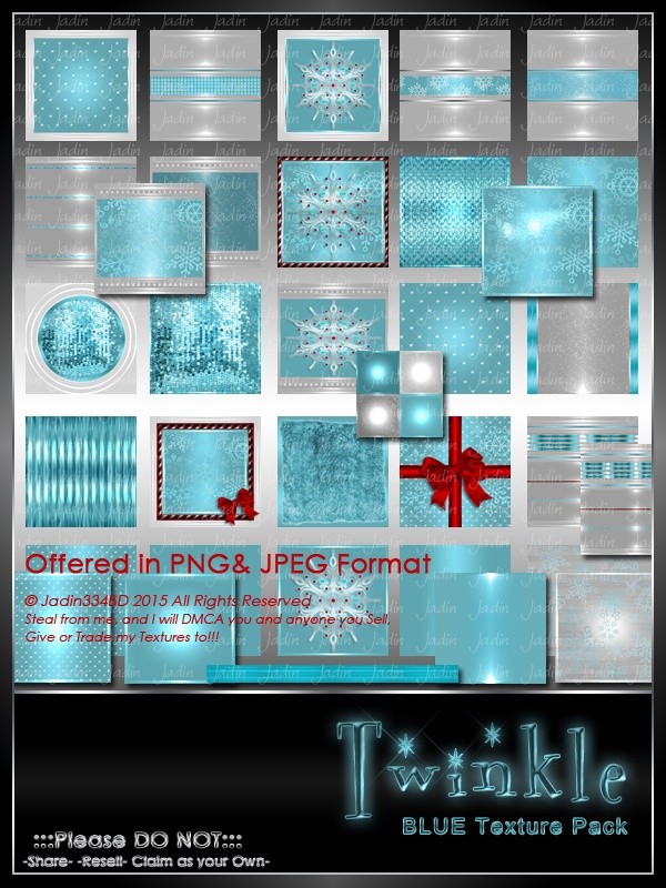 Twinkle: BLUE Texture Pack-- $6.00