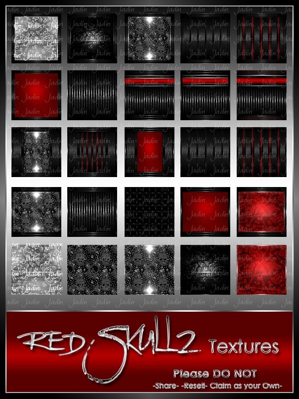 Skullz Red Texture Pack-- $8.00