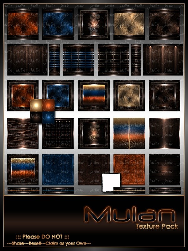 Mulan Texture Pack-- $10.00