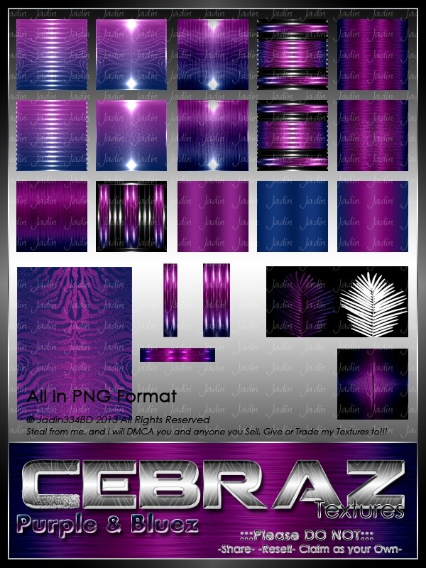 Cebraz Purplez/Bluez Texture Pack -- $2.00