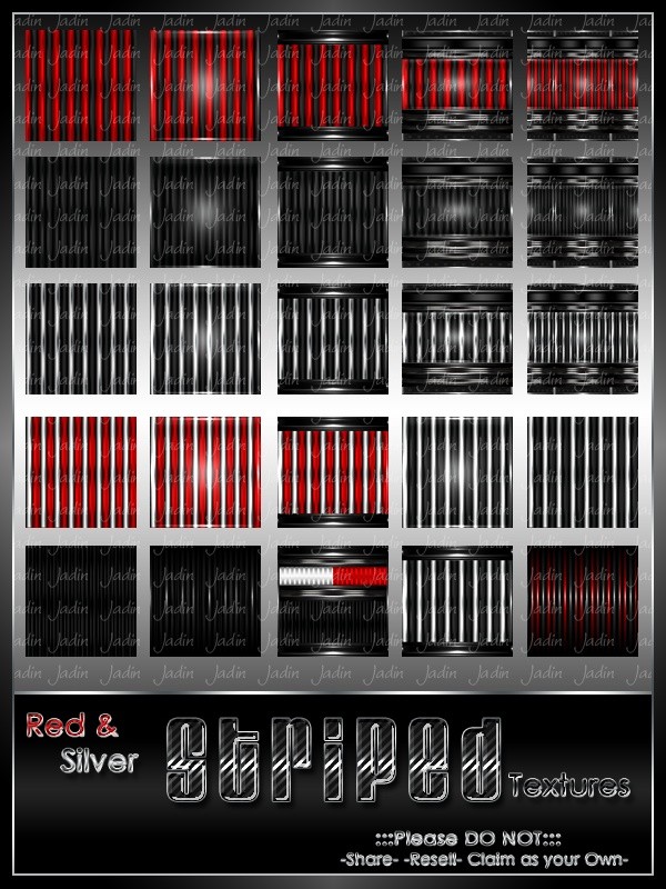Red & Silver Stripe Texture Pack --- $5.00