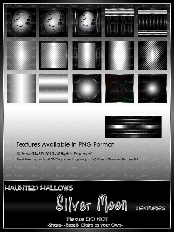 Haunted Hallows SILVER Moon Texture Pack-- $2.00