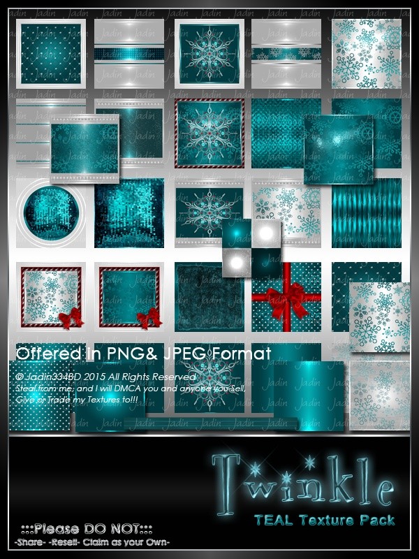 Twinkle: TEAL Texture Pack-- $6.00