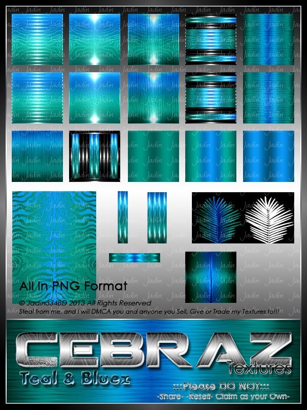 Cebraz Teal/Bluez Texture Pack -- $2.00