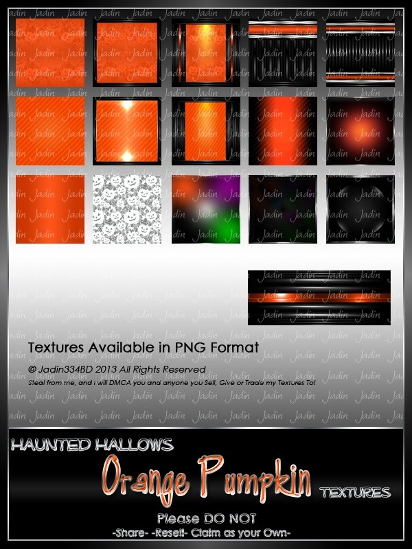 Haunted Hallows ORANGE Pumpkin Texture Pack-- $2.00