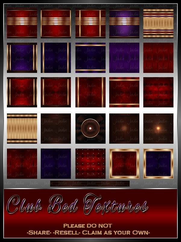 Club Bed Royal Texture Pack --- $5.00