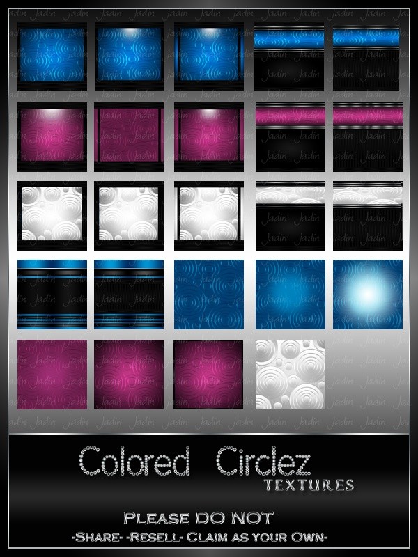 Colored Circlez Texture Pack --- $4.00