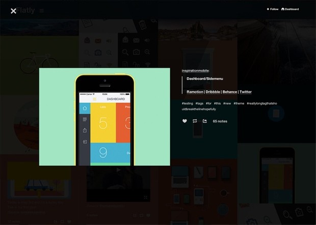 Aura - Responsive grid based flat tumblr theme